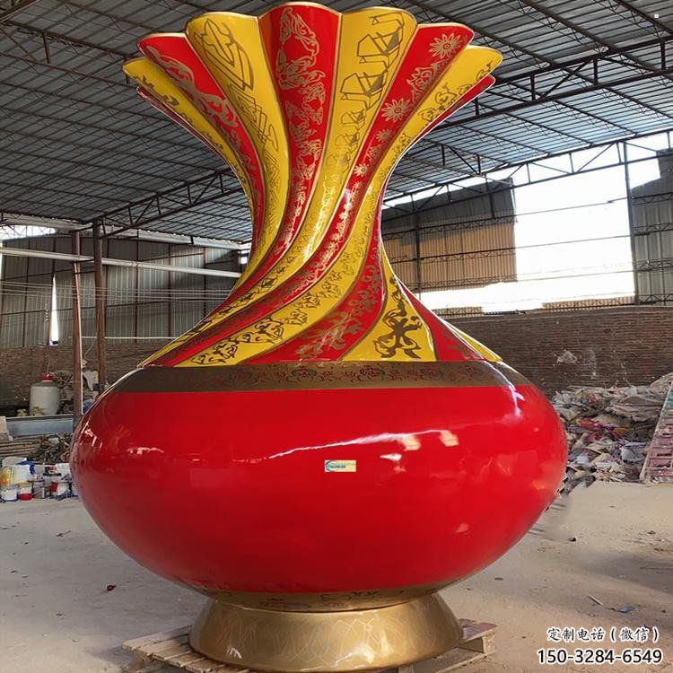 大型花瓶雕塑常用，戶外擺放，玻璃鋼花瓶雕塑專供