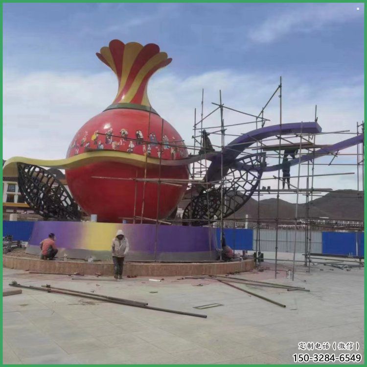 花瓶雕塑常用，景觀概念，玻璃鋼花瓶雕塑展品