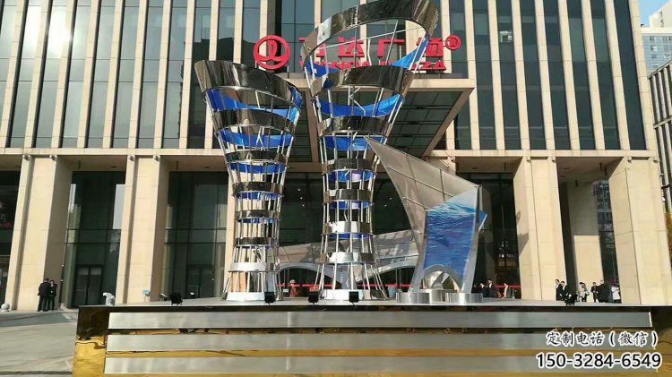 花瓶雕塑觀賞型，露天雕塑，不銹鋼異形花瓶雕塑訂做