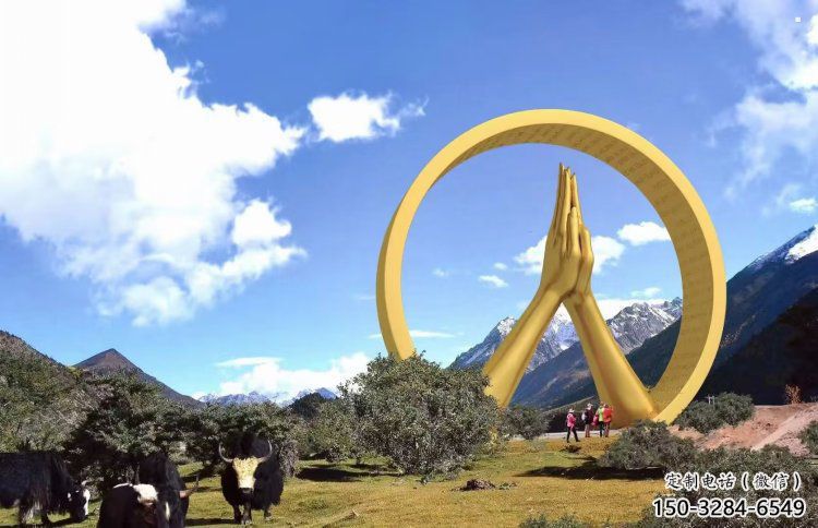 佛手雕塑常用，景觀概念，不銹鋼佛手雕塑廠家