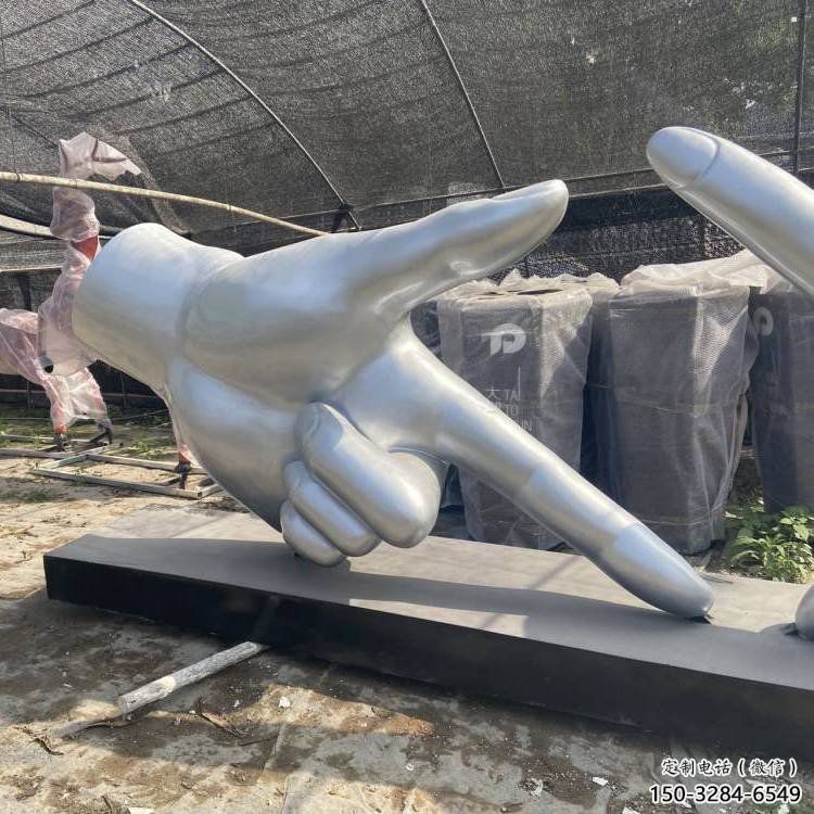 剪刀手雕塑訂做，校園雕塑，不銹鋼剪刀手雕塑廠家