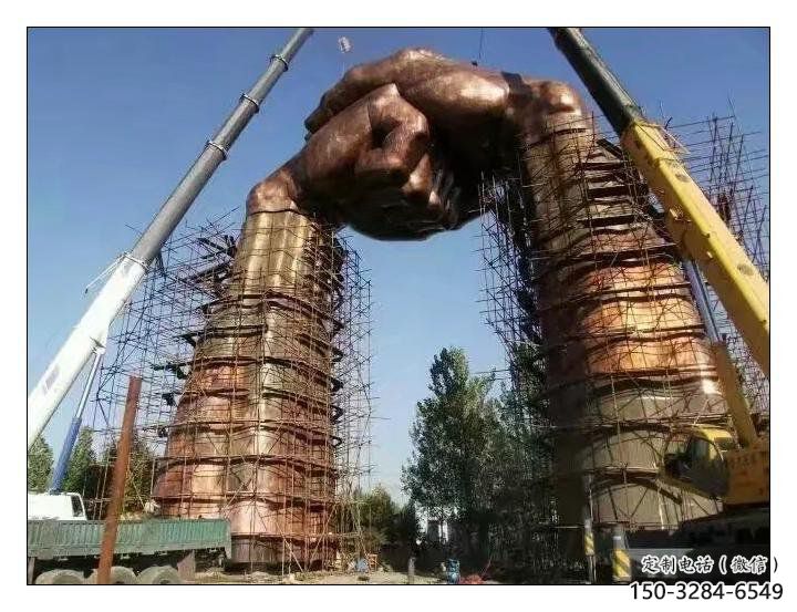 拳頭雕塑供需，室外軟裝，金屬不銹鋼拳頭雕塑制作