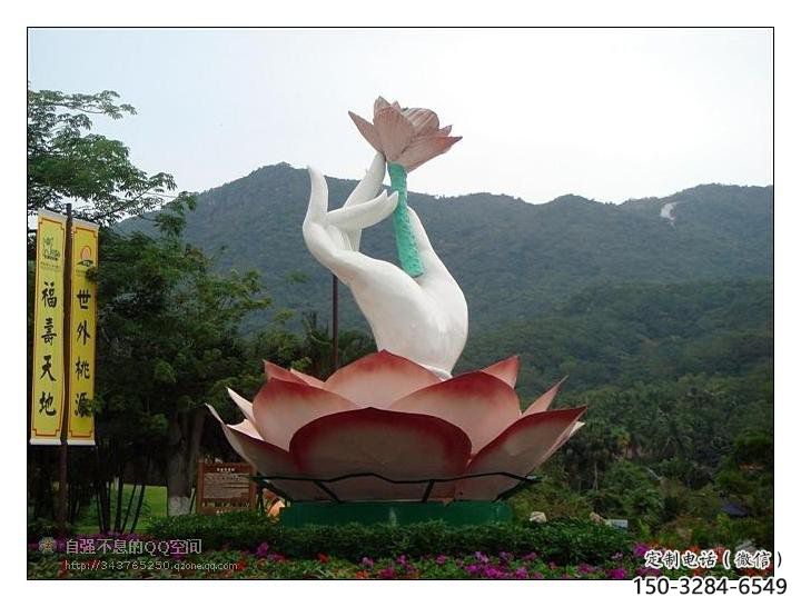 手拈花雕塑，街頭藝術(shù)，不銹鋼手拈花雕塑展品