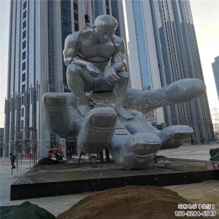 沉思者雕塑廠家，鍛造工藝，手托沉思者雕塑承接