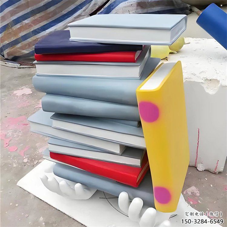 疊書雕塑制造商，鋼管組合，公共不銹鋼疊書雕塑優(yōu)選