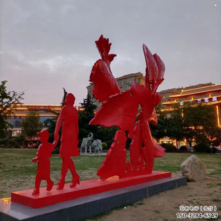 景觀楓葉雕塑廠家，烤漆工藝，烤漆楓葉雕塑承接