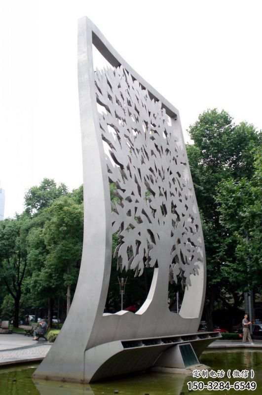 鏤空樹雕塑訂做，城市裝飾，景觀鏤空剪紙樹雕塑定制