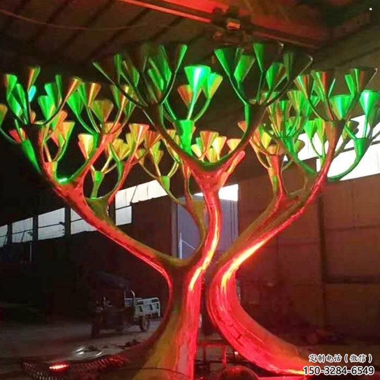 燈光樹雕塑優(yōu)價，村標(biāo)概念，燈光蘑菇樹雕塑廠家精品