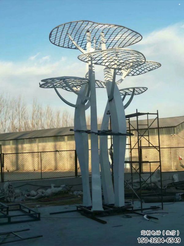 蘑菇樹雕塑制造，美陳雕塑，抽象鏤空蘑菇樹雕塑定價(jià)
