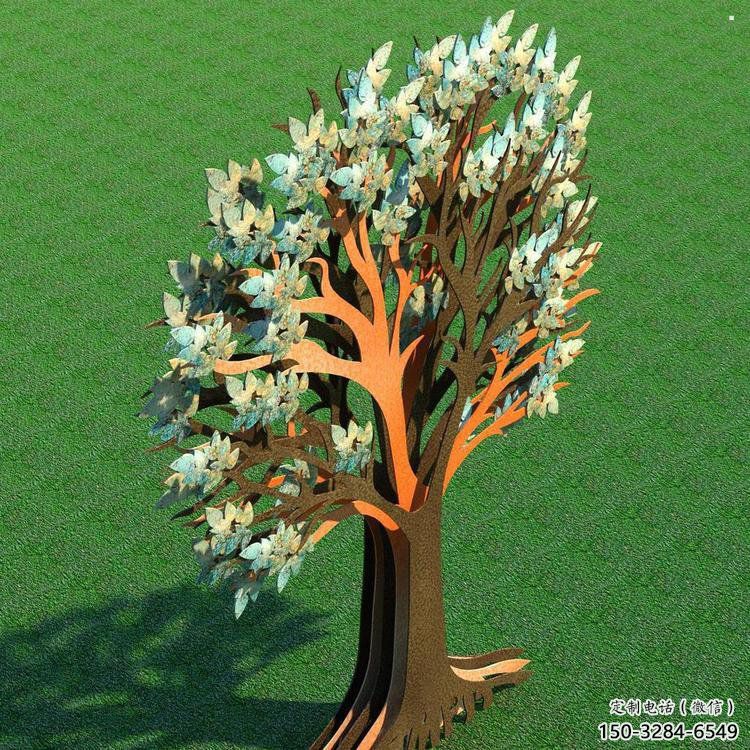 傘樹(shù)雕塑供給，景區(qū)雕塑，抽象鏤空傘樹(shù)雕塑優(yōu)選