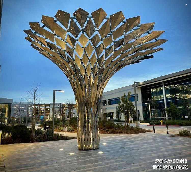傘樹雕塑制作選用，景區(qū)案例，植物景觀雕塑制造商