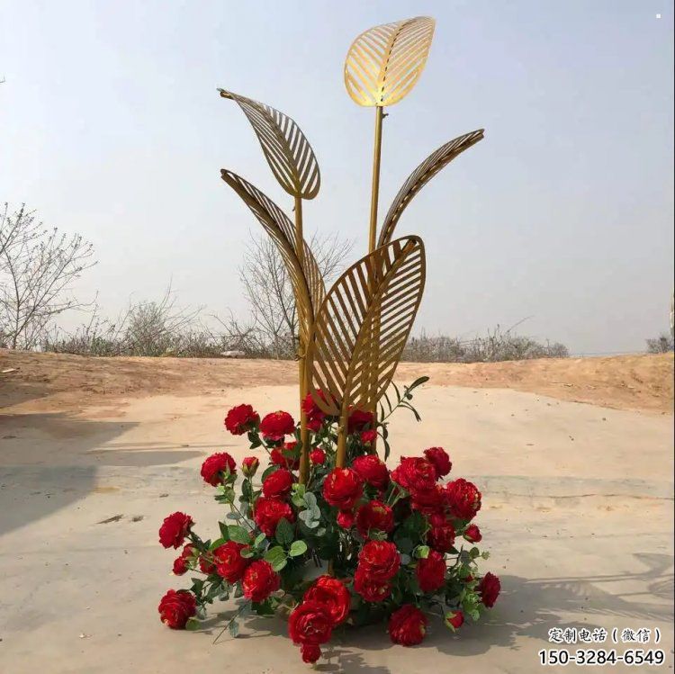 芭蕉葉雕塑定價(jià)，拉絲工藝，不銹鋼芭蕉葉雕塑制作