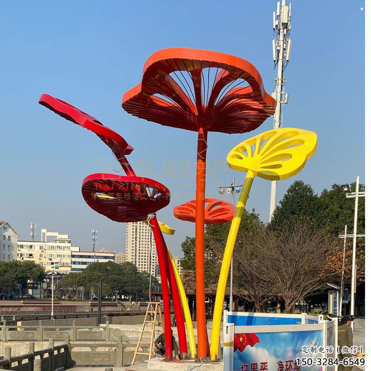 芭蕉葉雕塑訂做，公園雕塑，不銹鋼芭蕉葉雕塑公司