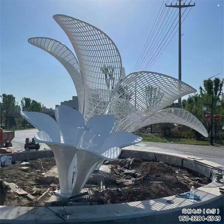 芭蕉葉雕塑供應，地標擺件，不銹鋼芭蕉葉雕塑制造