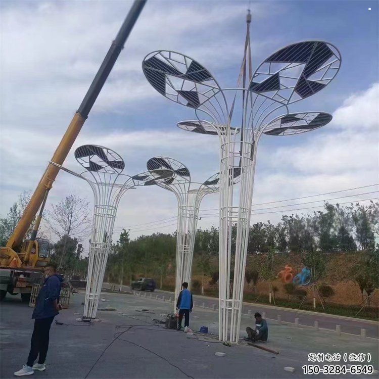 芭蕉葉雕塑精選，景區(qū)雕塑，不銹鋼芭蕉葉雕塑提供