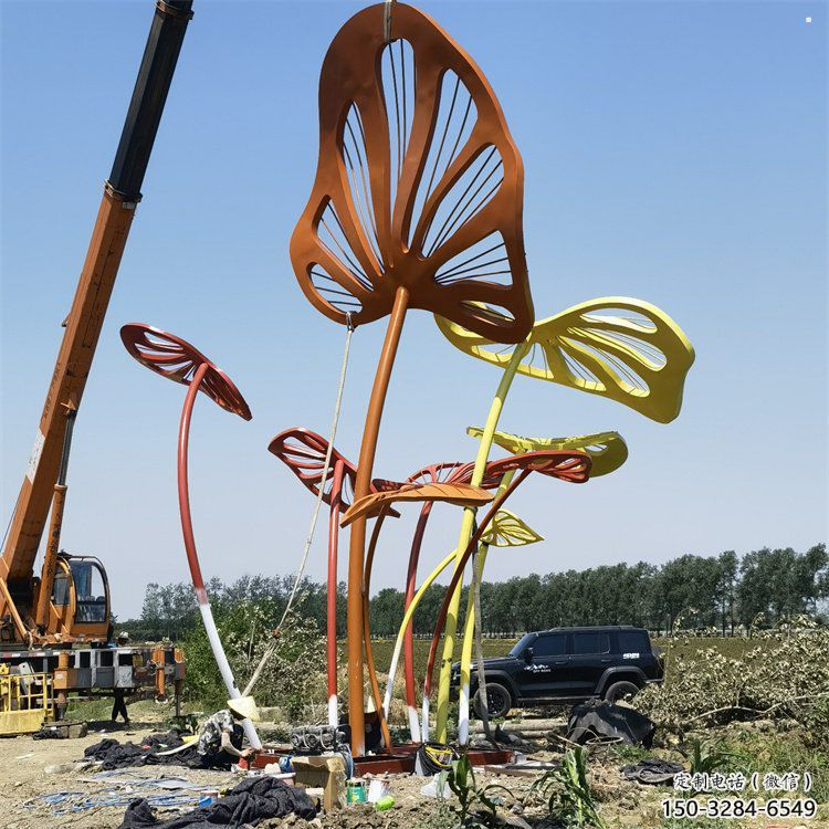 芭蕉葉雕塑系列，城市裝飾，彩色不銹鋼芭蕉葉雕塑優(yōu)選