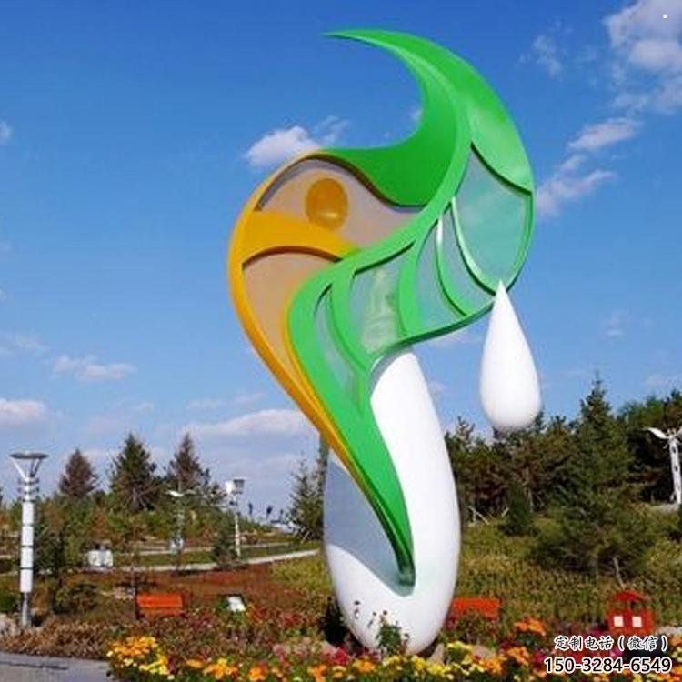 仿真樹(shù)葉雕塑供應(yīng)，植物雕塑，彩繪仿真樹(shù)葉雕塑制造