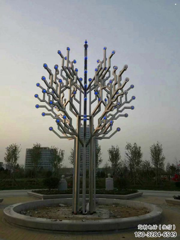 風(fēng)鈴樹(shù)雕塑服務(wù)商，白鋼構(gòu)件，不銹鋼風(fēng)鈴樹(shù)雕塑制作廠家