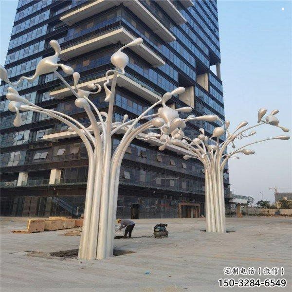 風(fēng)鈴樹雕塑定做，廣場(chǎng)系列，不銹鋼風(fēng)鈴樹雕塑制作
