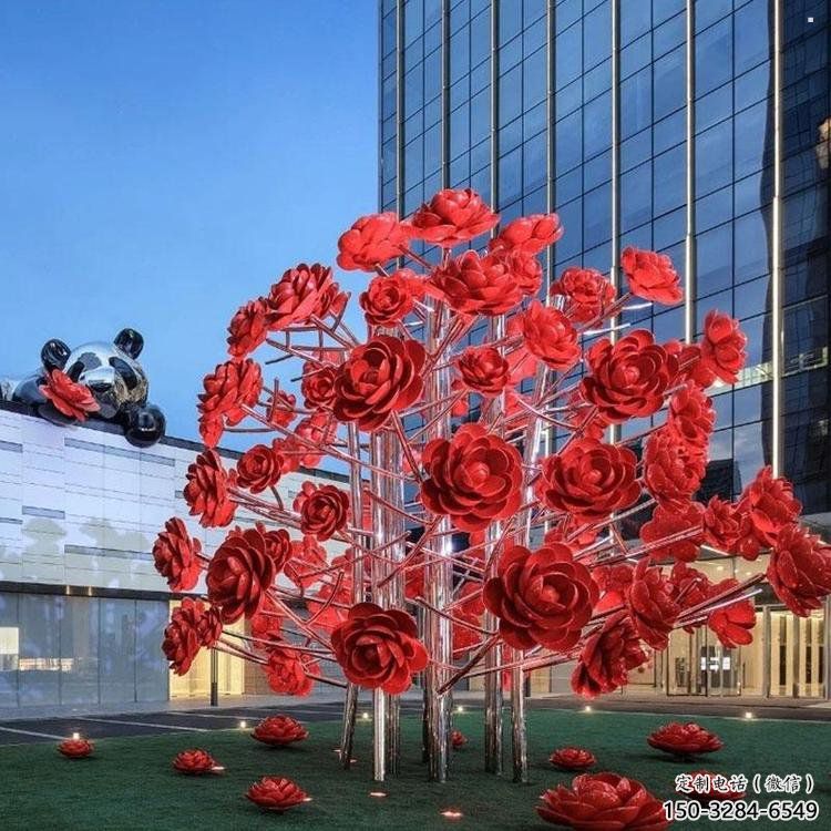 花樹(shù)雕塑生產(chǎn)商，歐式風(fēng)格，烤漆不銹鋼花樹(shù)雕塑優(yōu)價(jià)
