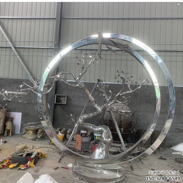 梅花樹雕塑精選，美陳雕塑，不銹鋼梅花樹雕塑供給