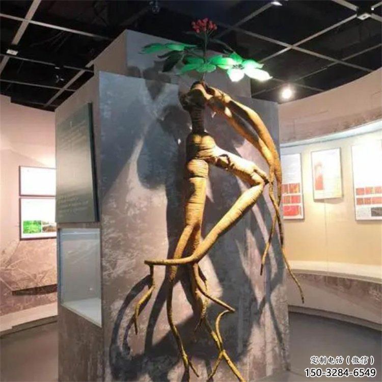 人參雕塑承接，形象組合，室外人參樹雕塑廠家