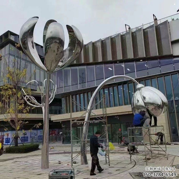 四葉草雕塑承接，村標(biāo)概念，不銹鋼四葉草雕塑供需