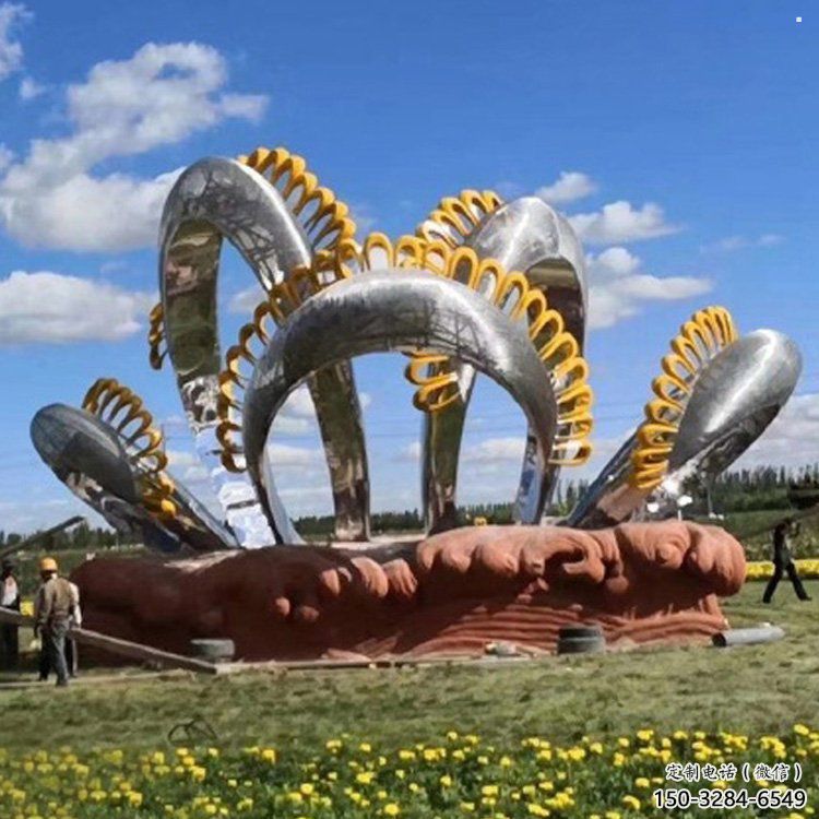 四葉草雕塑指用，中式工藝，不銹鋼四葉草雕塑指用