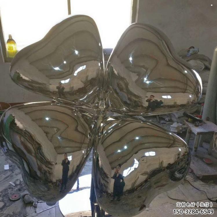 四葉草雕塑制造，廣場雕塑，不銹鋼四葉草雕塑訂做