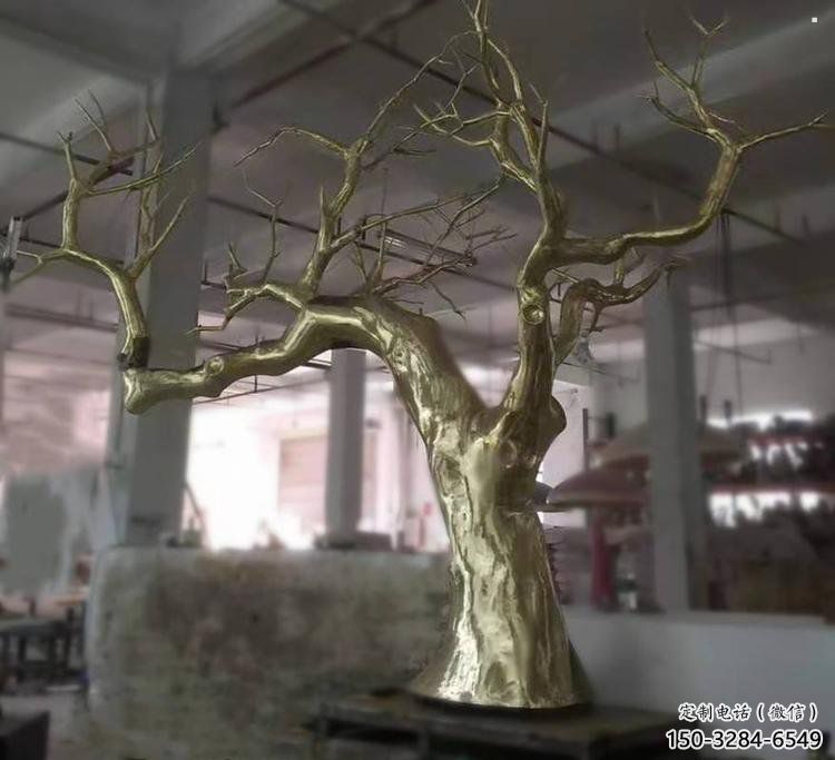 松樹雕塑定制，街頭雕塑，不銹鋼松樹雕塑制作
