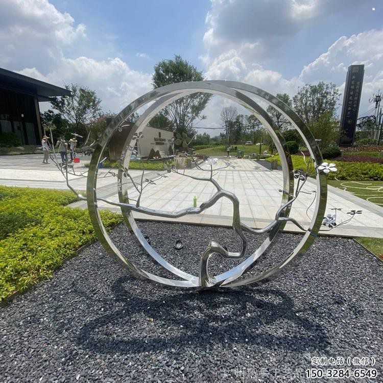 圓環(huán)樹雕塑選定，美陳雕塑，不銹鋼圓環(huán)樹雕塑定做