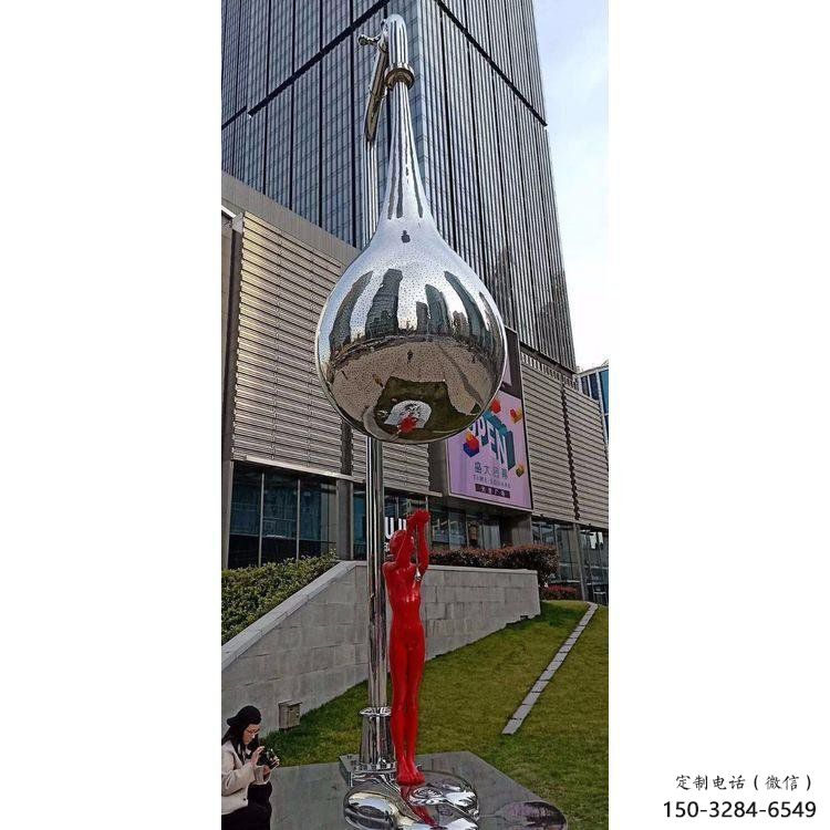水滴雕塑供需，廣場雕塑，不銹鋼鏡面水滴雕塑選用