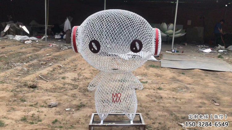 鏤空人物雕塑廠家，編織工藝，公園廣場戶外卡通人物雕塑