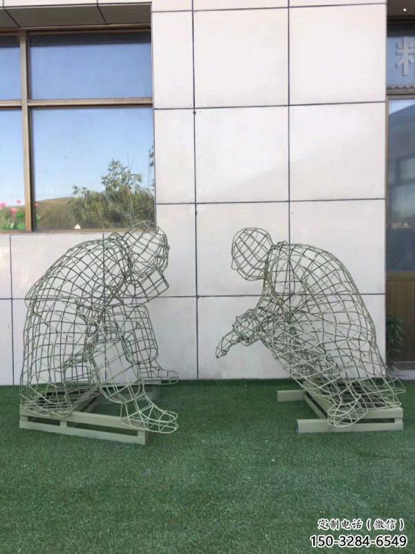 鏤空對弈雕塑標(biāo)準(zhǔn)，廣場雕塑，鐵藝民俗人物雕塑供給