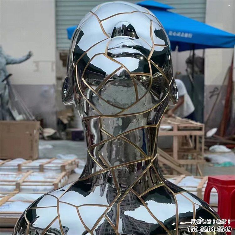 白鋼人頭像雕塑制造商，鋼管組合，鏡面人頭像雕塑優(yōu)選