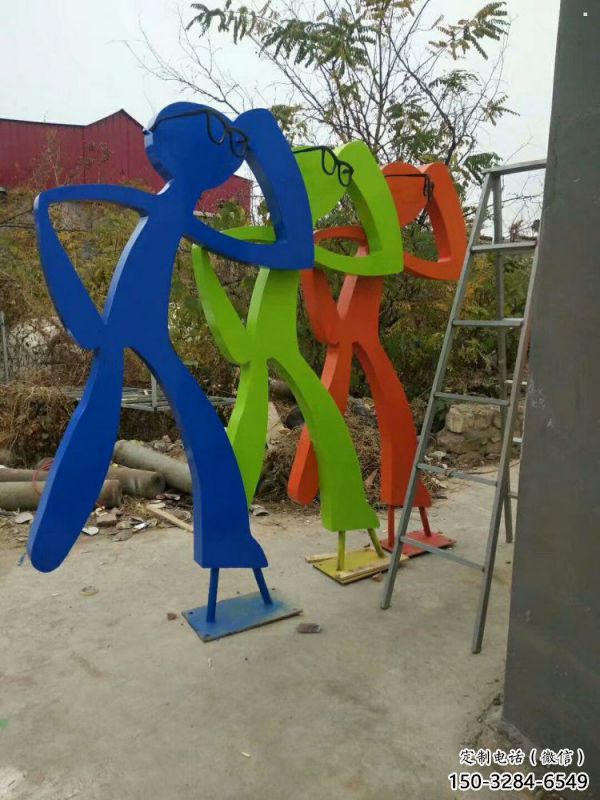 剪影體育雕塑優(yōu)選，城市裝飾，鐵藝人物雕塑定做