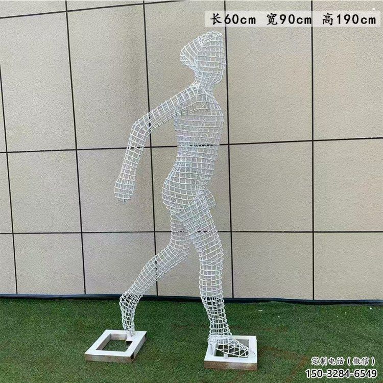 鏤空體育雕塑展品，室外軟裝，鐵藝人物雕塑訂做