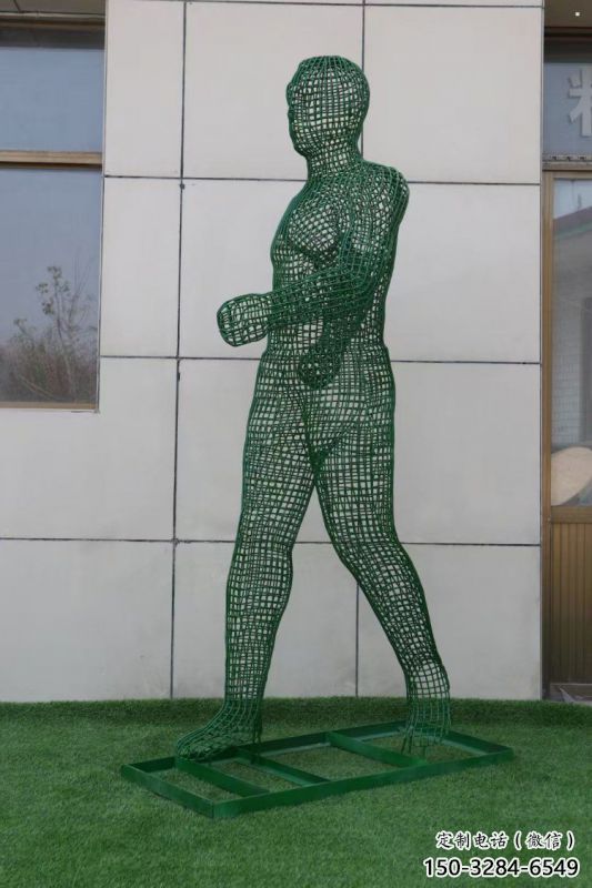 鏤空體育人物雕塑優(yōu)價(jià)，鋼管組合，鐵藝運(yùn)動(dòng)員雕塑廠家