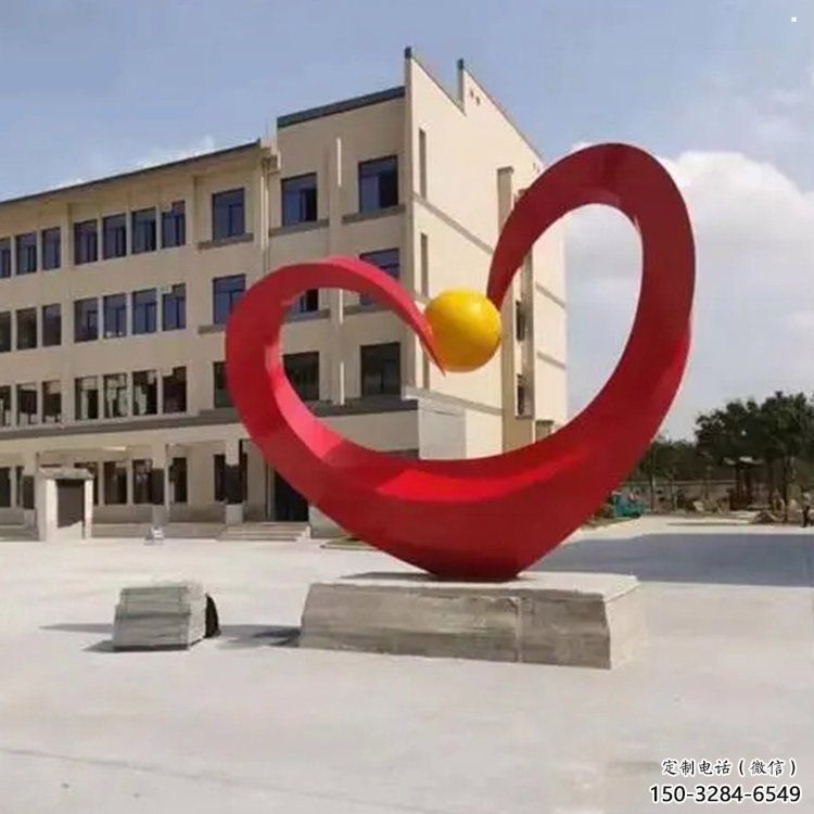 愛心雕塑提供，多彩藝術(shù)，中式烤漆愛心雕塑通用