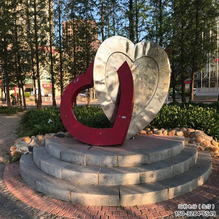 愛(ài)心雕塑通用，街道標(biāo)識(shí)，鋼鑄烤漆愛(ài)心雕塑承接