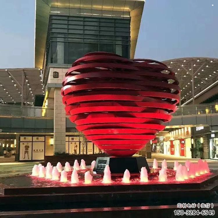 心形球雕塑常用，鋼管組合，不銹鋼烤漆心形球雕塑定價