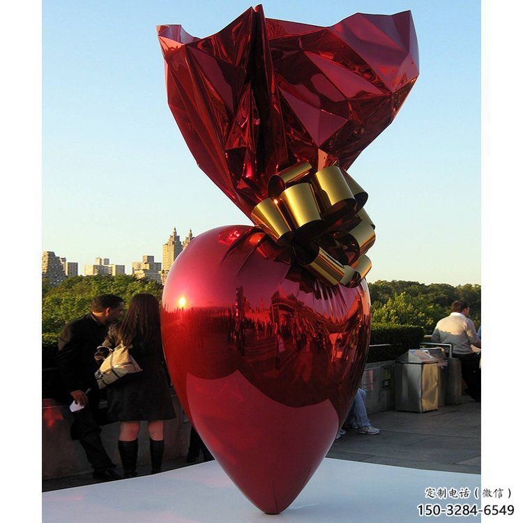 心形球雕塑供應(yīng)，城區(qū)小品，烤漆心形球雕塑制造商