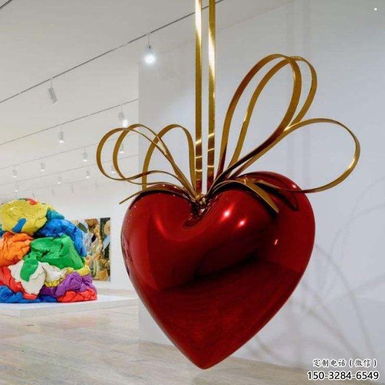 心形球雕塑定制制造，歐式風(fēng)格，烤漆心形球雕塑供給