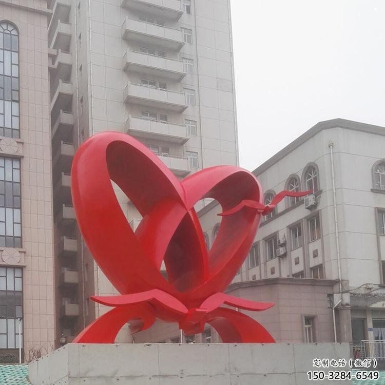 雙心雕塑制造商，城區(qū)小品，不銹鋼雙心雕塑定制