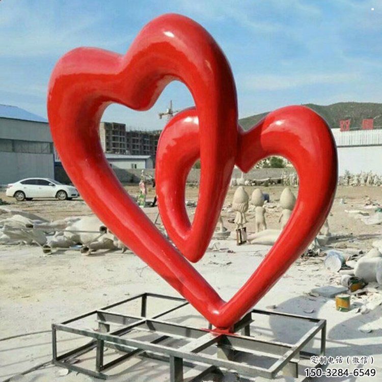 雙心雕塑優(yōu)選，城市裝飾，展示不銹鋼雙心雕塑定做