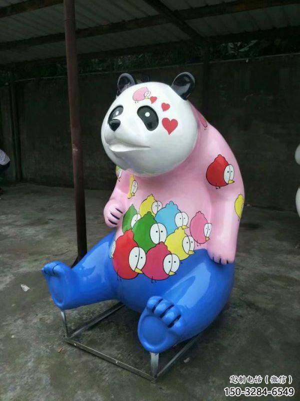 熊貓雕塑工廠，城市裝飾，彩繪熊貓雕塑供給