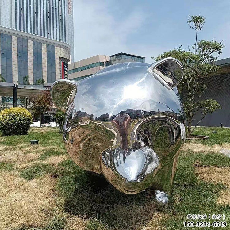 現(xiàn)代熊貓雕塑承接，歐式風(fēng)格，廣場不銹鋼熊貓雕塑精選