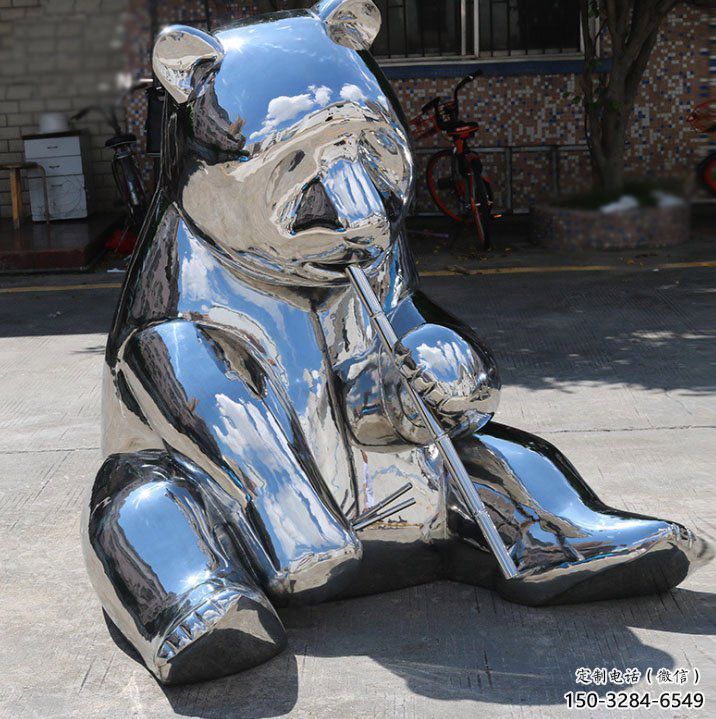 熊貓雕塑服務(wù)商，景觀雕塑，不銹鋼熊貓雕塑選定