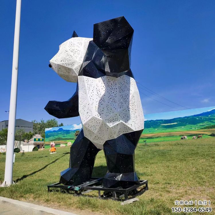廣場熊貓雕塑批發(fā)，廣場系列，切面熊貓雕塑廠定價