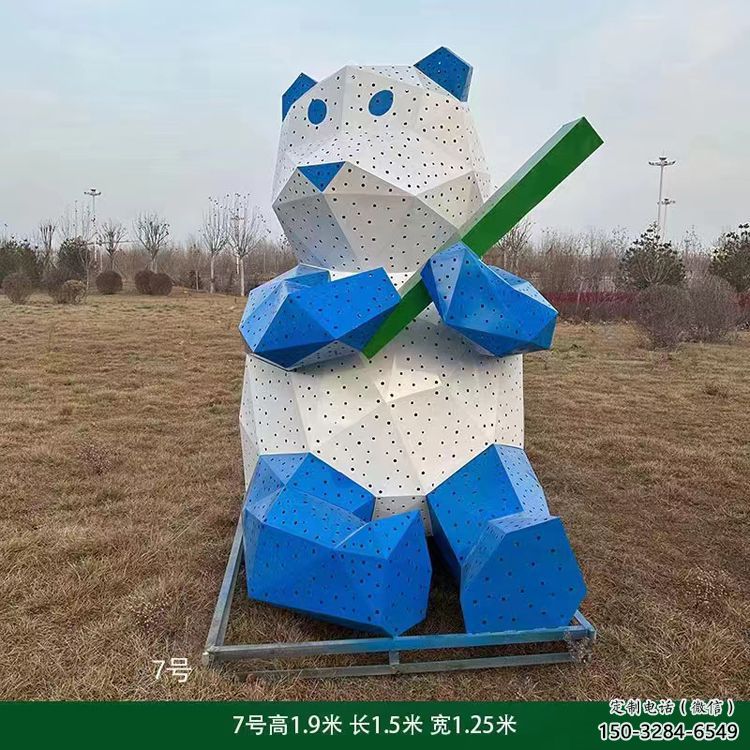 景觀熊貓雕塑制造，歐式風(fēng)格，切面熊貓雕塑廠家定價
